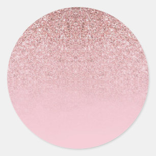 Elegante moderne roségoldene Glitter-Schablone Runder Aufkleber