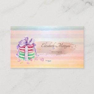 Elegante Moderne, Rosen-Gold-Pinselstrich-Macarons Visitenkarte