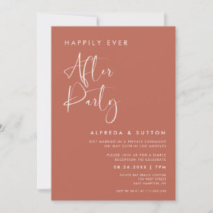 Elegante moderne rote Ton-Happily-Ever-After-Party Einladung