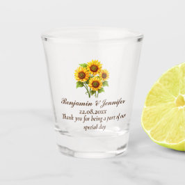 Elegante Moderne rustikale Sonnenblumen Gastgesche Schnapsglas