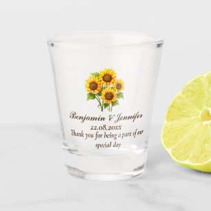 Elegante Moderne rustikale Sonnenblumen Gastgesche Schnapsglas