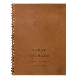 Elegante moderne rustikale Tan Leder Textur Custom Notizblock