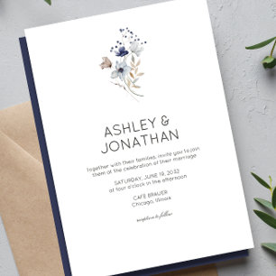 Elegante Moderne Rustikale Wildblume Hochzeit Einladung