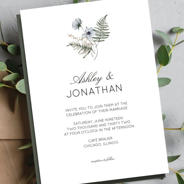 Elegante Moderne Rustikale Wildblume Hochzeit Einladung (Von Creator hochgeladen)
