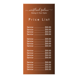 Elegante moderne Salon-Preisliste Rack Card Werbekarte