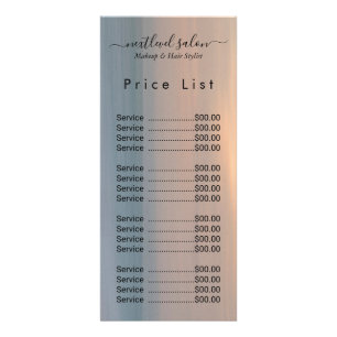 Elegante moderne Salon-Preisliste Ständerkarte Werbekarte