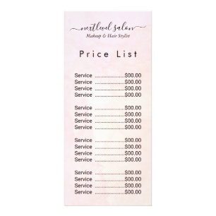 Elegante moderne Salon-Preisliste Ständerkarte Werbekarte