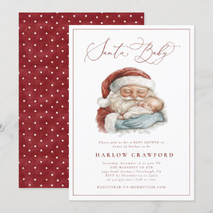 Elegante moderne Santa Baby Dusche Einladung