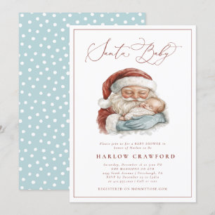 Elegante moderne Santa Baby Dusche Einladung