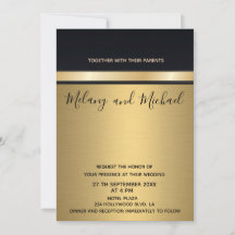 Elegante, moderne, schicke Gold-/Schwarze Hochzeit