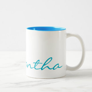 elegante, moderne schicke, trendige Monogramm aqua Zweifarbige Tasse