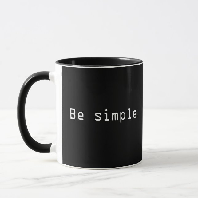 Elegante moderne Schrift Be simple Tasse (Links)