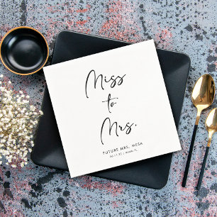 Elegante moderne Schrift Brautparty Paper Napkin Serviette