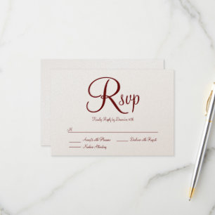 Elegante moderne Schrift Burgund RSVP Karte