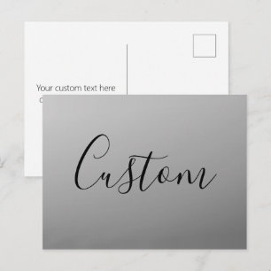 Elegante moderne Schrift editierbarer schwarzer Te Postkarte