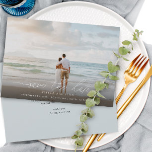 Elegante moderne Schrift Foto Hochzeit Termin spei Save The Date