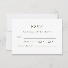 Elegante moderne Schriftart klassische RSVP-Karte RSVP Karte