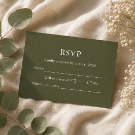 Elegante moderne Schriftart klassische RSVP-Karte RSVP Karte