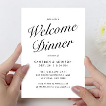 Elegante moderne Schriftart Schwarz + Weiß Willkom