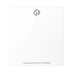 Elegante, moderne Schwarz Geometrische Monogramm-I Notizblock