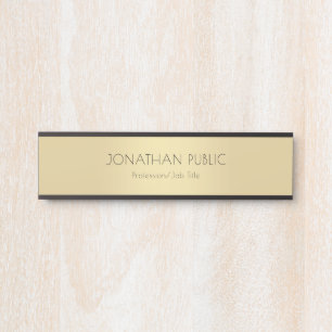 Elegante moderne Schwarz-Gold-Glamour-Vorlage Türschild