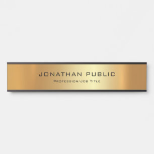 Elegante moderne Schwarz-Gold-Vorlage für Glamour Türschild