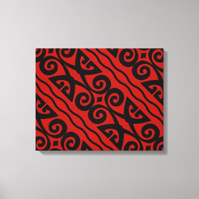 Elegante Moderne Schwarz-Rote Leinwand Kunst, Dich (Vorderseite)