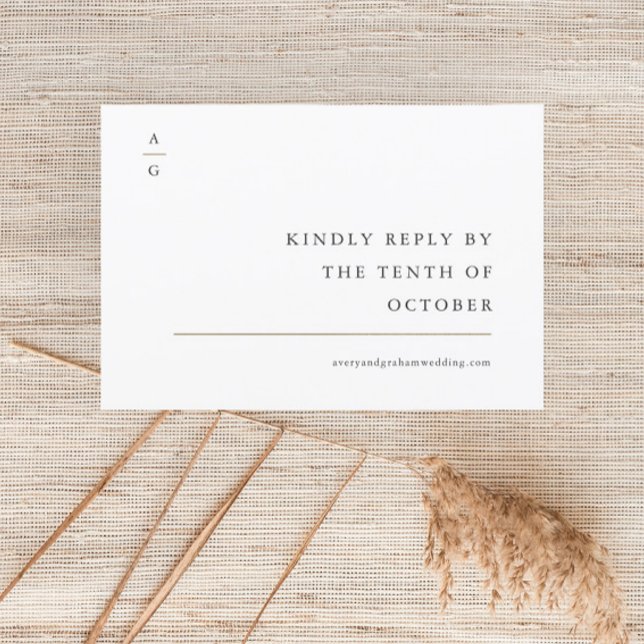 Elegante moderne Schwarz-Weiß-Hochzeitsseite RSVP Karte (Von Creator hochgeladen)