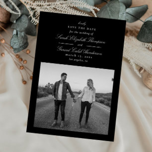 Elegante moderne Schwarz-Weiß-Klassik Save The Date