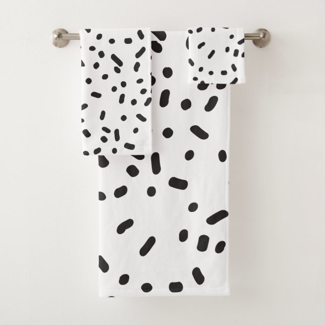 Elegante, moderne, schwarz-weiße Badetücher Badhandtuch Set (Insitu)