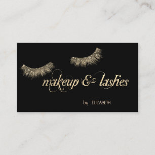 Elegante moderne schwarze, glitzernde Wimpern, Mak Visitenkarte