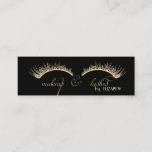 Elegante Moderne, Schwarze, Glitzernde Wimpern Mini Visitenkarte