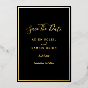 Elegante moderne schwarze Goldfolie Karte zur Vora