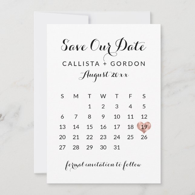 Elegante Moderne Schwarze Rose Save The Date (Vorderseite)