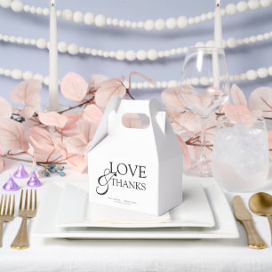 Elegante moderne schwarze und weiße Hochzeit Danke Geschenkschachtel