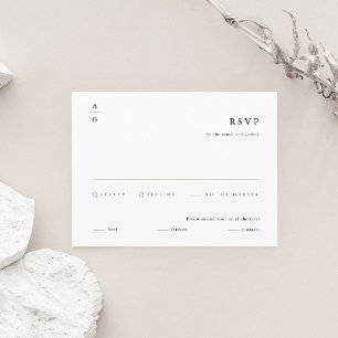 Elegante moderne schwarze und weiße Hochzeit RSVP Karte