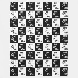 Elegante moderne schwarze weiße Typografie Weihnac Fleecedecke