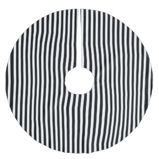 Elegante moderne Schwarzweiss-Streifen Polyester Weihnachtsbaumdecke