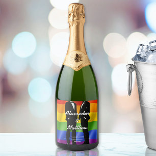 Elegante moderne schwule Hochzeit Regenbogen
