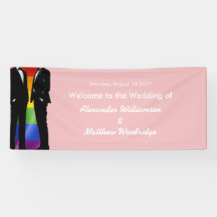 Elegante moderne schwule Hochzeit Regenbogen Willk Banner