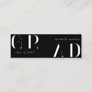 elegante, moderne Script-Abschluss-Namenskarte Mini Visitenkarte