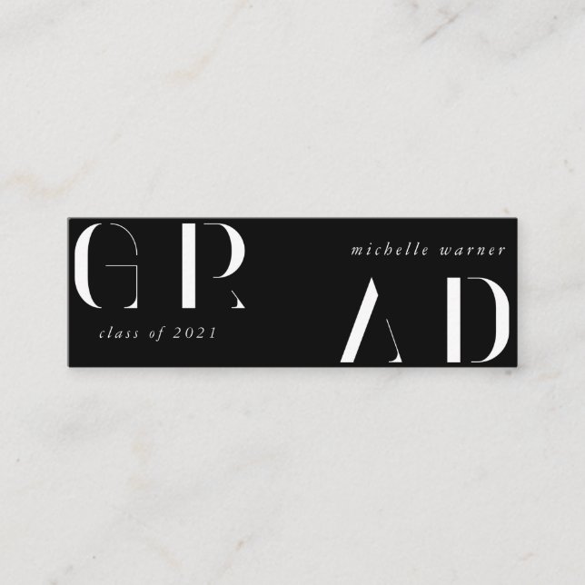 elegante, moderne Script-Abschluss-Namenskarte Mini Visitenkarte (Vorderseite)