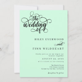 Elegante, moderne Script-Hochzeit Einladung