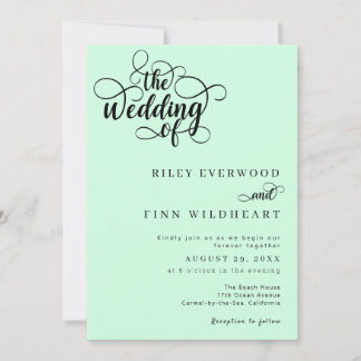 Elegante, moderne Script-Hochzeit Einladung