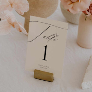 Elegante moderne Script-Hochzeitsskripte-Tischnumm