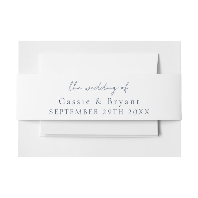Elegante moderne Script Navy Blue Wedding Einladungsbanderole (Vorderseite Beispiel)