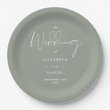Elegante moderne Script Sage Green Wedding