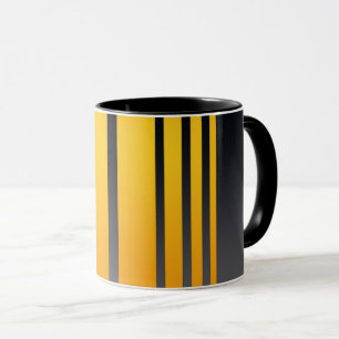 Elegante, moderne Senfgelbe Streifen, dunkelgrau Tasse