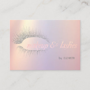 Elegante moderne silberne Glitter-Wimpern, Make-up Visitenkarte