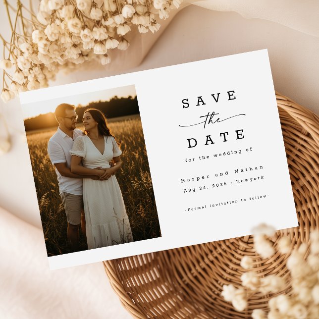 Elegante moderne Skript-Foto-QR-Code-Hochzeit Einladung (Von Creator hochgeladen)